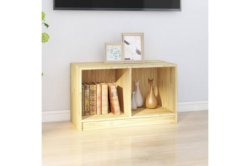 TV-bänk 70x33x42 cm massiv furu - Brun - Möbler - Tv möbel & mediamöbel - TV bänk & mediabänk