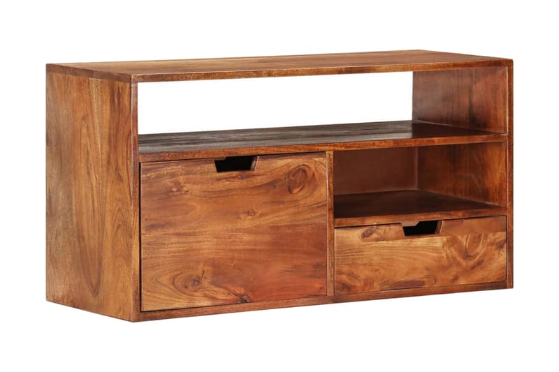 TV-bänk 80x30x42 cm massivt akaciaträ - Brun - Möbler - Tv möbel & mediamöbel - TV bänk & mediabänk
