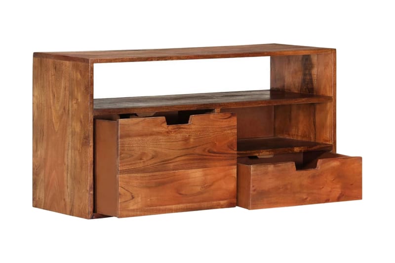 TV-bänk 80x30x42 cm massivt akaciaträ - Brun - Möbler - Tv möbel & mediamöbel - TV bänk & mediabänk