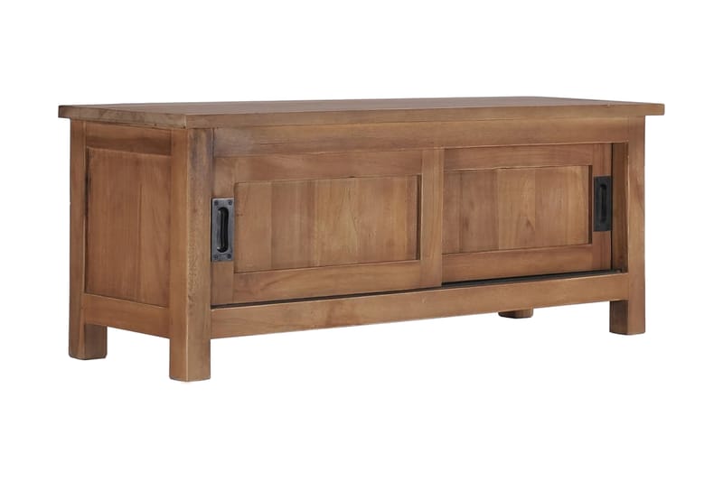 TV-bänk 90x30x35 cm massiv teak - Brun - TV bänk & mediabänk