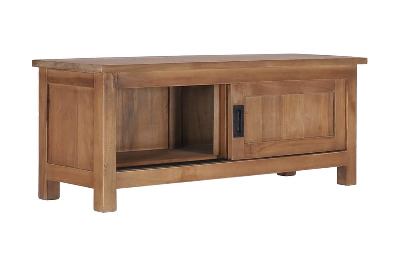 TV-bänk 90x30x35 cm massiv teak - Brun - Möbler - Tv möbel & mediamöbel - TV bänk & mediabänk