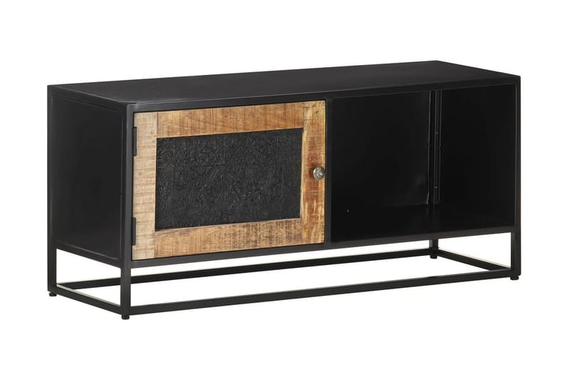 TV-bänk 90x30x40 cm grovt mangoträ - Brun - Möbler - Tv möbel & mediamöbel - TV bänk & mediabänk