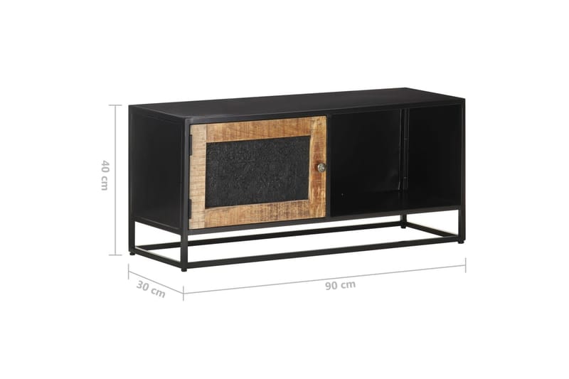 TV-bänk 90x30x40 cm grovt mangoträ - Brun - Möbler - Tv möbel & mediamöbel - TV bänk & mediabänk