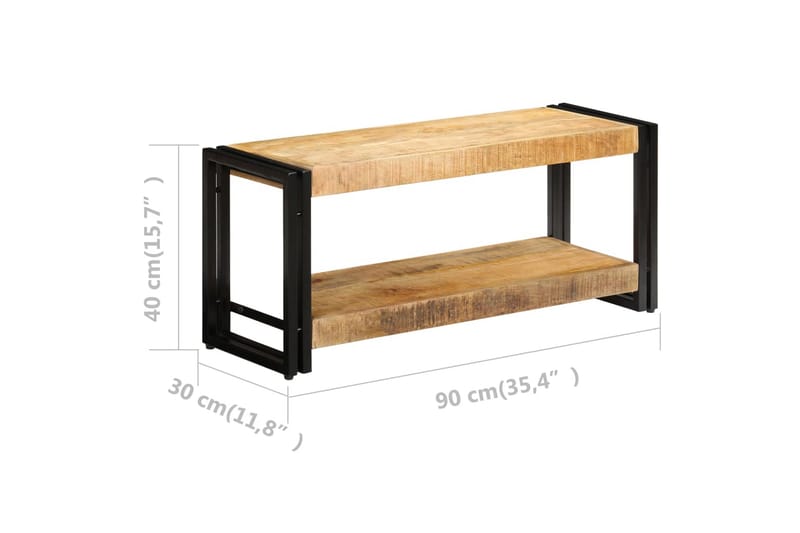 TV-bänk 90x30x40 cm massivt mangoträ - Brun - Möbler - Tv möbel & mediamöbel - TV bänk & mediabänk