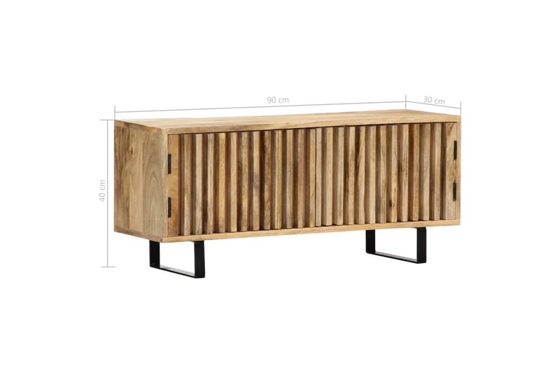 TV-bänk 90x30x40 cm massivt mangoträ - Brun - Möbler - Tv möbel & mediamöbel - TV bänk & mediabänk