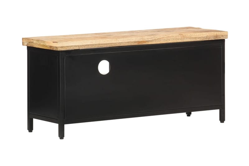 TV-bänk 90x30x41 cm grovt mangoträ - Svart - Möbler - Tv möbel & mediamöbel - TV bänk & mediabänk