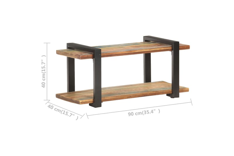 TV-bänk 90x40x40 cm massivt återvunnet trä - Brun - Möbler - Tv möbel & mediamöbel - TV bänk & mediabänk