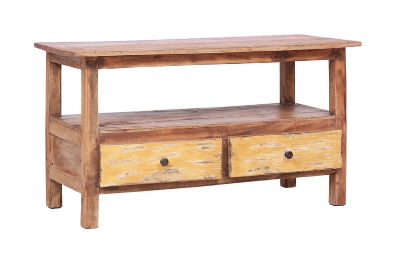 TV-bänk 90x40x50 cm massivt återvunnet trä - Brun - Möbler - Tv möbel & mediamöbel - TV bänk & mediabänk