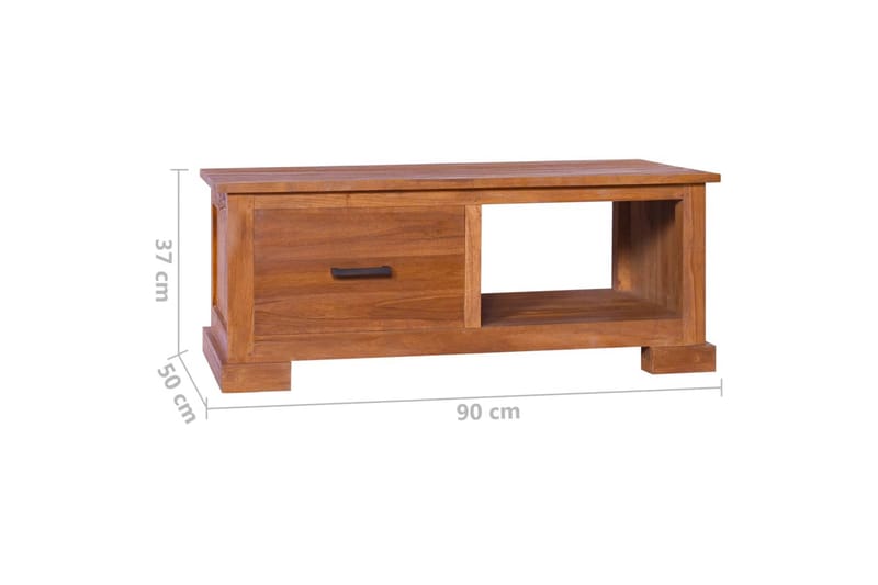 TV-bänk 90x50x37 cm massiv teak - Brun - Möbler - Tv möbel & mediamöbel - TV bänk & mediabänk