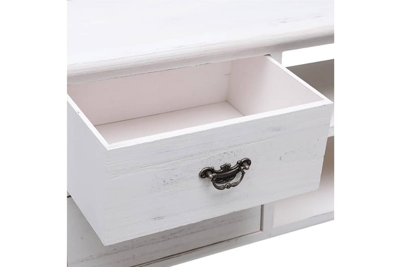 Tv-bänk antikvit 108x30x40 cm massivt kejsarträ - Vit - Möbler - Tv möbel & mediamöbel - TV bänk & mediabänk