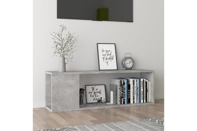 TV-bänk betonggrå 100x24x32 cm spånskiva - Grå - Möbler - Tv möbel & mediamöbel - TV bänk & mediabänk