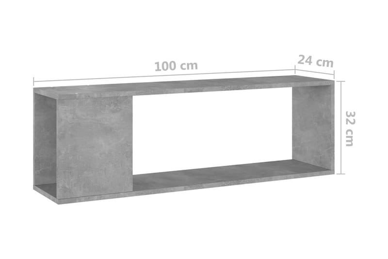 TV-bänk betonggrå 100x24x32 cm spånskiva - Grå - Möbler - Tv möbel & mediamöbel - TV bänk & mediabänk