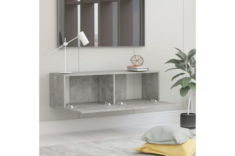 TV-bänk betonggrå 100x30x30 cm spånskiva - Grå - Möbler - Tv möbel & mediamöbel - TV bänk & mediabänk
