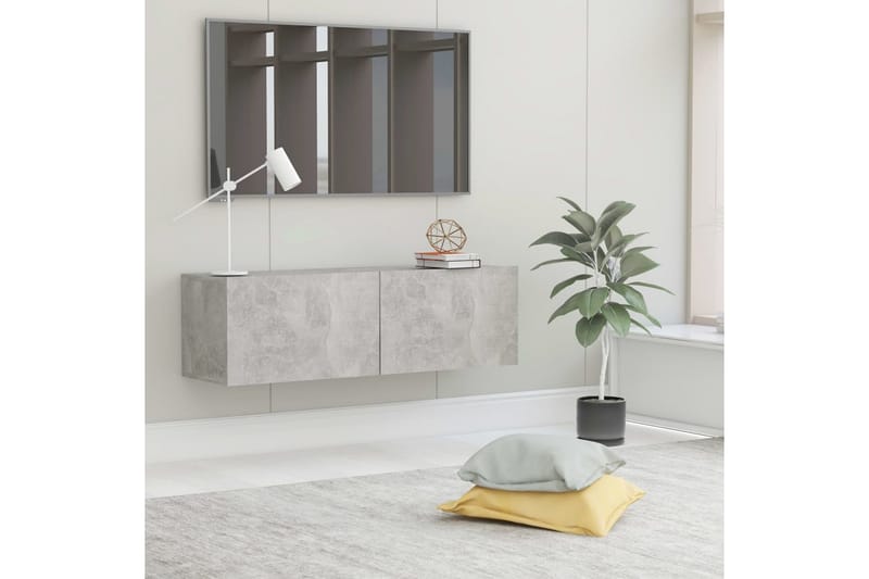 TV-bänk betonggrå 100x30x30 cm spånskiva - Grå - Möbler - Tv möbel & mediamöbel - TV bänk & mediabänk