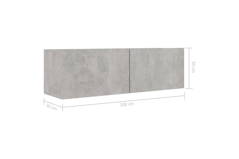 TV-bänk betonggrå 100x30x30 cm spånskiva - Grå - Möbler - Tv möbel & mediamöbel - TV bänk & mediabänk