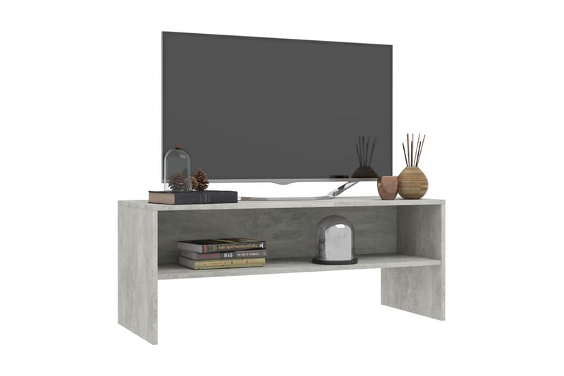 TV-bänk betonggrå 100x40x40 cm spånskiva - Grå - Möbler - Tv möbel & mediamöbel - TV bänk & mediabänk