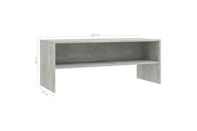TV-bänk betonggrå 100x40x40 cm spånskiva - Grå - Möbler - Tv möbel & mediamöbel - TV bänk & mediabänk