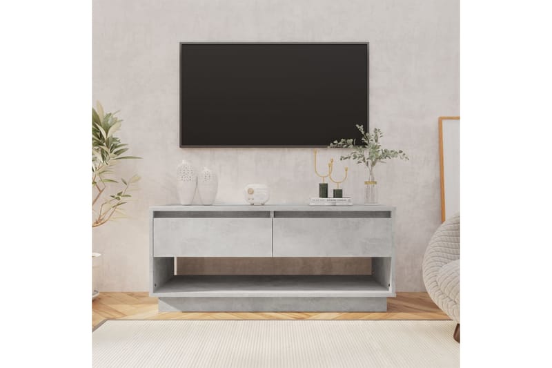 TV-bänk betonggrå 102x41x44 cm spånskiva - Grå - Möbler - Tv möbel & mediamöbel - TV bänk & mediabänk