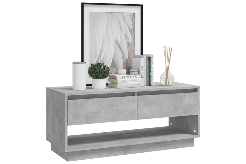 TV-bänk betonggrå 102x41x44 cm spånskiva - Grå - Möbler - Tv möbel & mediamöbel - TV bänk & mediabänk