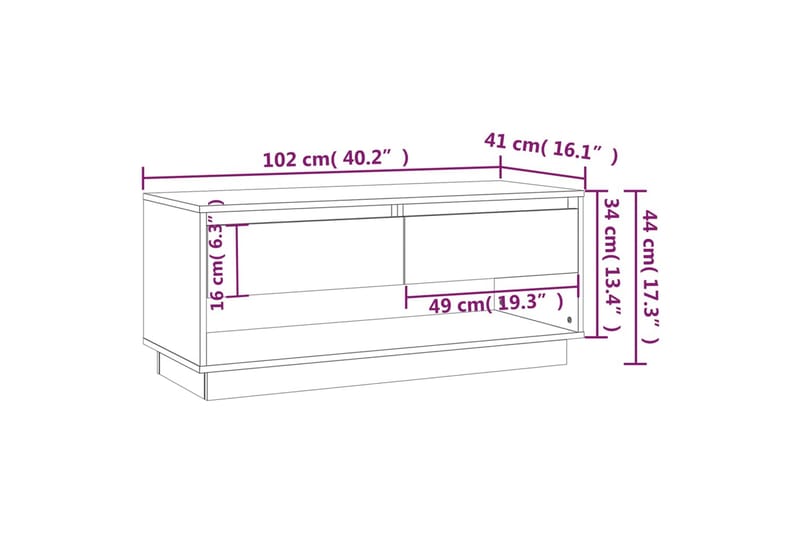 TV-bänk betonggrå 102x41x44 cm spånskiva - Grå - Möbler - Tv möbel & mediamöbel - TV bänk & mediabänk