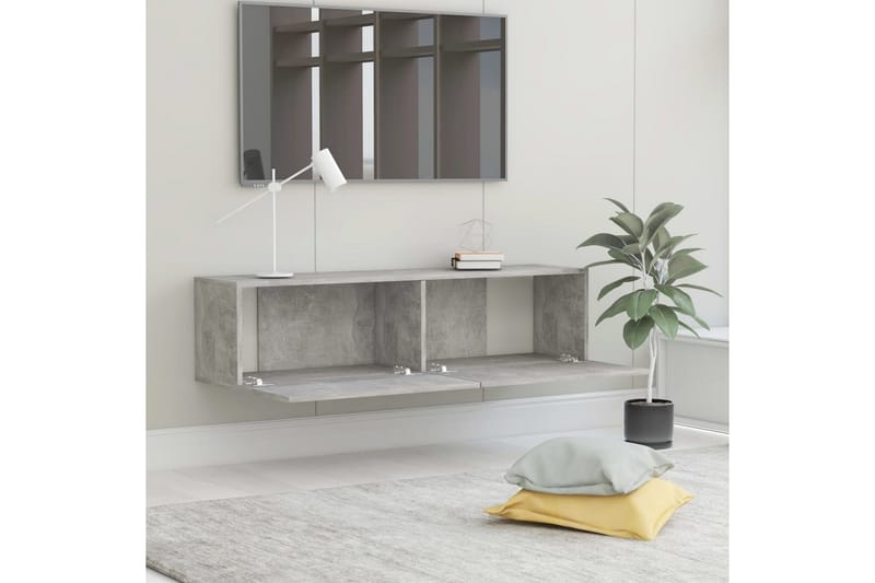 TV-bänk betonggrå 120x30x30 cm spånskiva - Grå - Möbler - Tv möbel & mediamöbel - TV bänk & mediabänk