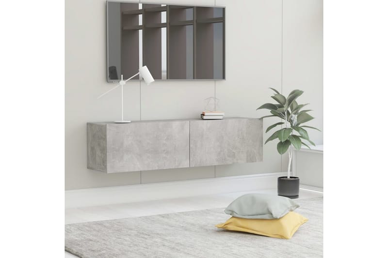 TV-bänk betonggrå 120x30x30 cm spånskiva - Grå - Möbler - Tv möbel & mediamöbel - TV bänk & mediabänk