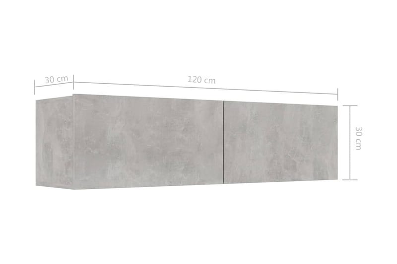 TV-bänk betonggrå 120x30x30 cm spånskiva - Grå - Möbler - Tv möbel & mediamöbel - TV bänk & mediabänk
