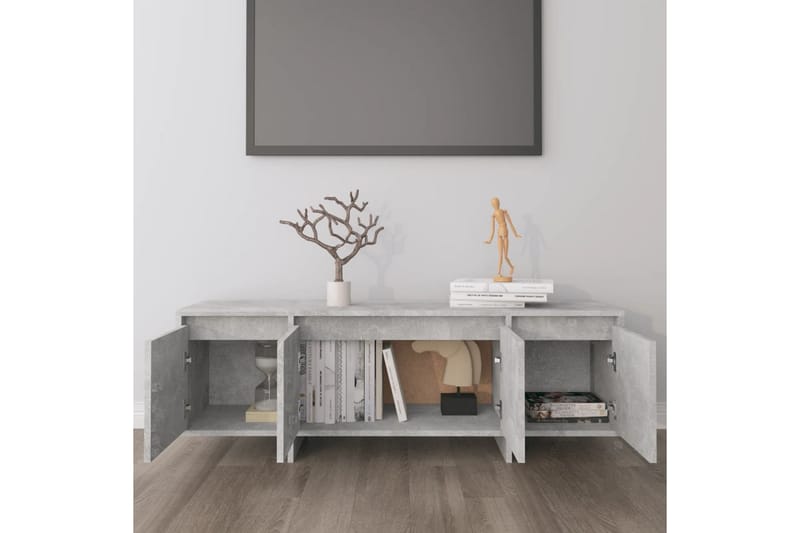 TV-bänk betonggrå 120x30x40,5 cm spånskiva - Grå - Möbler - Tv möbel & mediamöbel - TV bänk & mediabänk