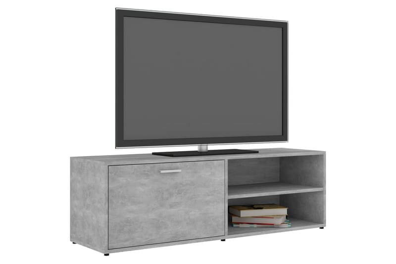 TV-bänk betonggrå 120x34x37 cm spånskiva - Grå - Möbler - Tv möbel & mediamöbel - TV bänk & mediabänk