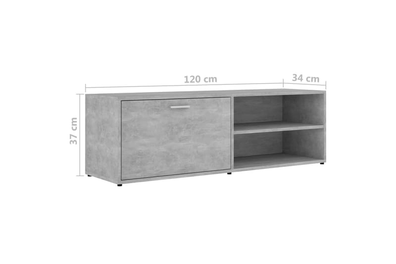 TV-bänk betonggrå 120x34x37 cm spånskiva - Grå - Möbler - Tv möbel & mediamöbel - TV bänk & mediabänk