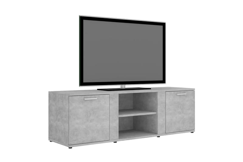 TV-bänk betonggrå 120x34x37 cm spånskiva - Grå - Möbler - Tv möbel & mediamöbel - TV bänk & mediabänk