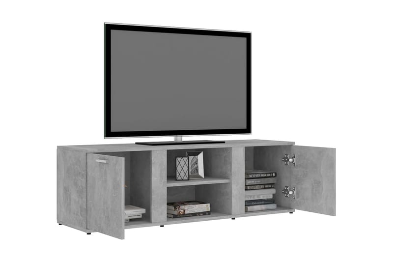 TV-bänk betonggrå 120x34x37 cm spånskiva - Grå - Möbler - Tv möbel & mediamöbel - TV bänk & mediabänk
