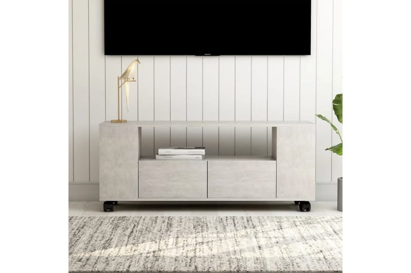TV-bänk betonggrå 120x35x43 cm spånskiva - Grå - TV bänk & mediabänk