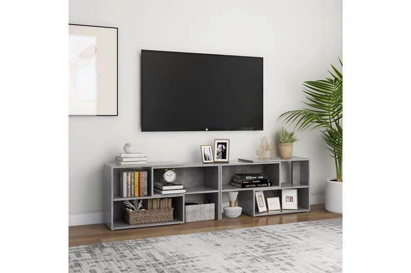 TV-bänk betonggrå 149x30x52 cm spånskiva - Grå - Möbler - Tv möbel & mediamöbel - TV bänk & mediabänk