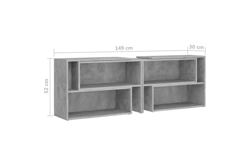 TV-bänk betonggrå 149x30x52 cm spånskiva - Grå - Möbler - Tv möbel & mediamöbel - TV bänk & mediabänk