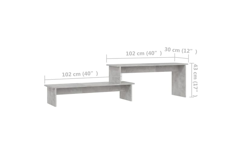 TV-bänk betonggrå 180x30x43 cm spånskiva - Grå - TV bänk & mediabänk