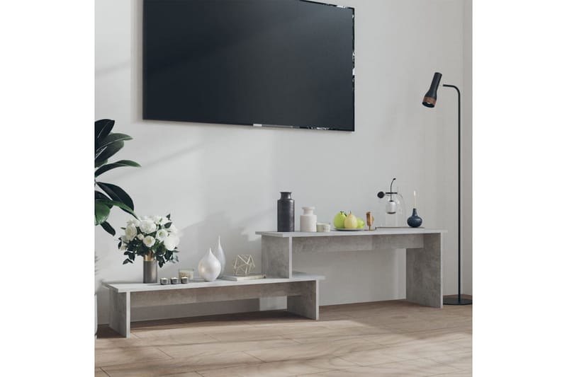 TV-bänk betonggrå 180x30x43 cm spånskiva - Grå - TV bänk & mediabänk