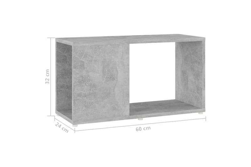 TV-bänk betonggrå 60x24x32 cm spånskiva - Grå - Möbler - Tv möbel & mediamöbel - TV bänk & mediabänk