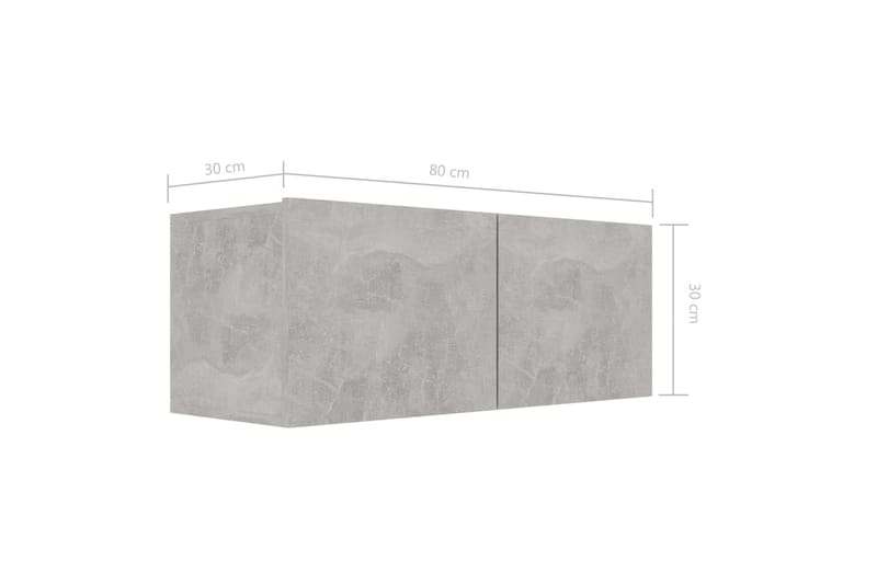 TV-bänk betonggrå 80x30x30 cm spånskiva - Grå - Möbler - Tv möbel & mediamöbel - TV bänk & mediabänk