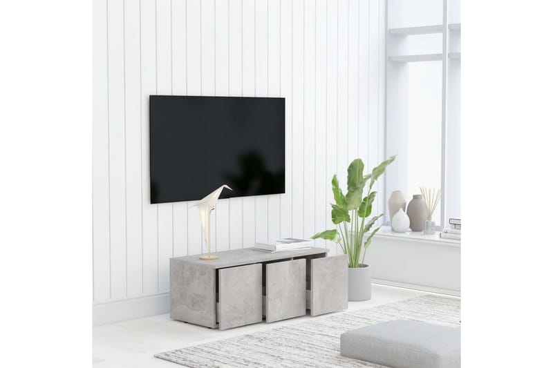 TV-bänk betonggrå 80x34x30 cm spånskiva - Grå - Möbler - Tv möbel & mediamöbel - TV bänk & mediabänk