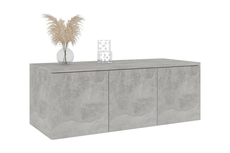 TV-bänk betonggrå 80x34x30 cm spånskiva - Grå - Möbler - Tv möbel & mediamöbel - TV bänk & mediabänk