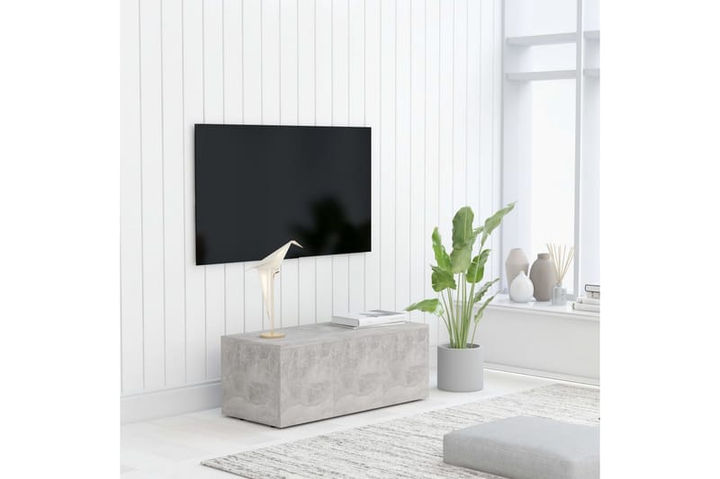 TV-bänk betonggrå 80x34x30 cm spånskiva - Grå - Möbler - Tv möbel & mediamöbel - TV bänk & mediabänk