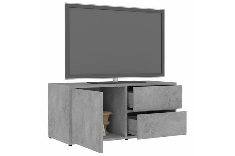 TV-bänk betonggrå 80x34x36 cm spånskiva - Grå - Möbler - Tv möbel & mediamöbel - TV bänk & mediabänk