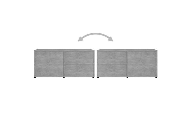 TV-bänk betonggrå 80x34x36 cm spånskiva - Grå - Möbler - Tv möbel & mediamöbel - TV bänk & mediabänk