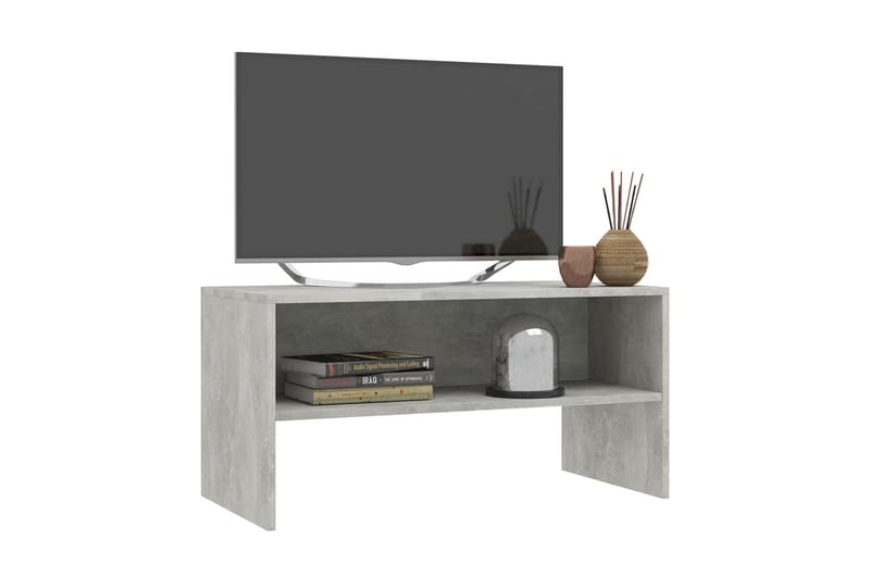 TV-bänk betonggrå 80x40x40 cm spånskiva - Grå - Möbler - Tv möbel & mediamöbel - TV bänk & mediabänk