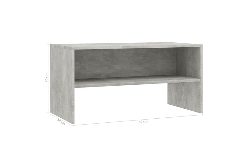 TV-bänk betonggrå 80x40x40 cm spånskiva - Grå - Möbler - Tv möbel & mediamöbel - TV bänk & mediabänk