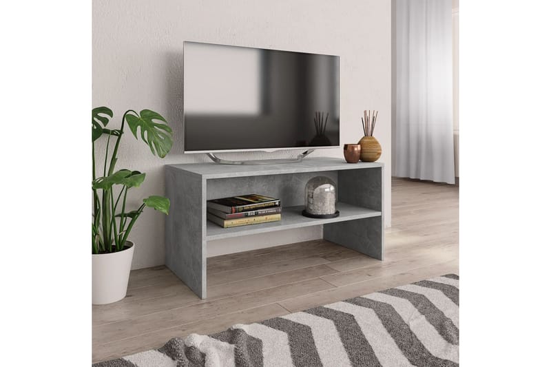 TV-bänk betonggrå 80x40x40 cm spånskiva - Grå - Möbler - Tv möbel & mediamöbel - TV bänk & mediabänk