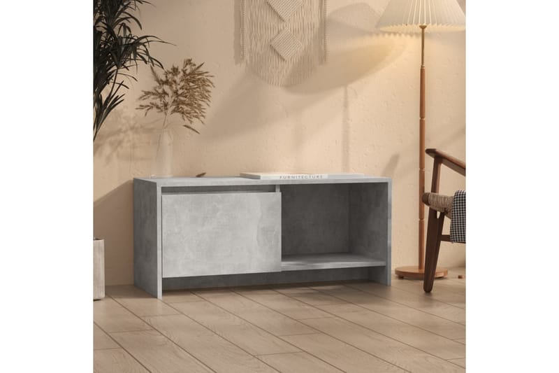 TV-bänk betonggrå 90x35x40 cm spånskiva - Grå - Möbler - Tv möbel & mediamöbel - TV bänk & mediabänk