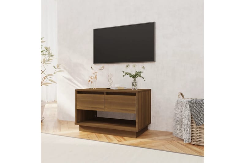 TV-bänk brun ek 70x41x44 cm spånskiva - Brun - TV bänk & mediabänk