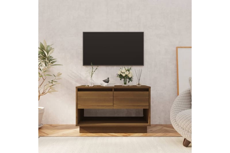 TV-bänk brun ek 70x41x44 cm spånskiva - Brun - Möbler - Tv möbel & mediamöbel - TV bänk & mediabänk